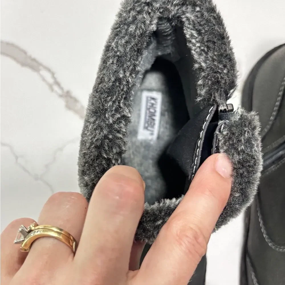 Khombu Addison Women’s Memory Foam Winter Snow Boot Lightweight Gray Grey Size 7